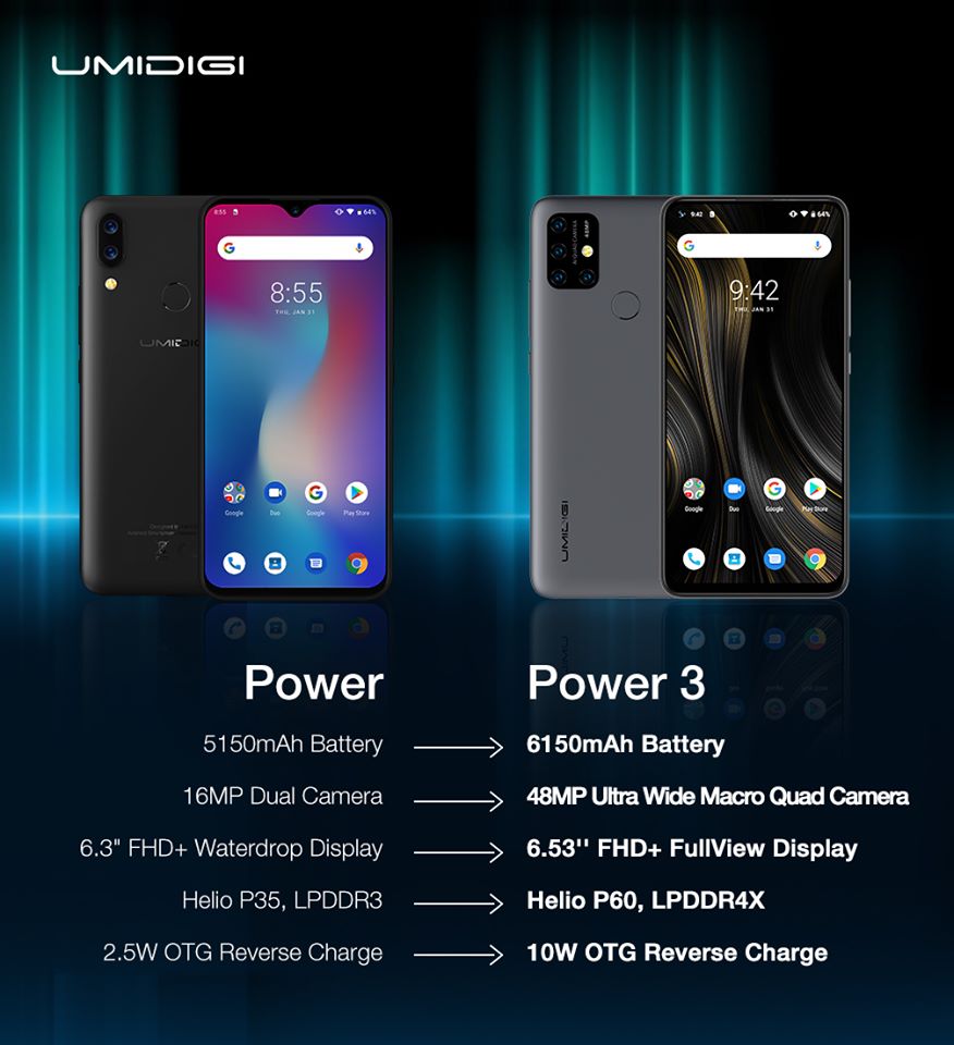 UMIDIGI Power VS UMIDIGI Power 3