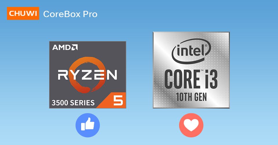 AMD RYZEN 5 3500U or Intel 10th i3-1005G1