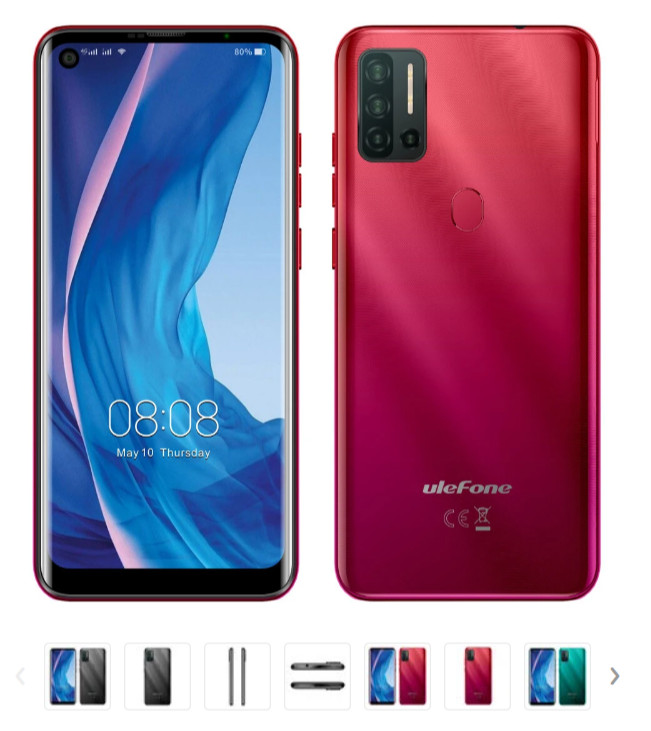 Ulefone Note 11P comes in three colors, gray, red and blue